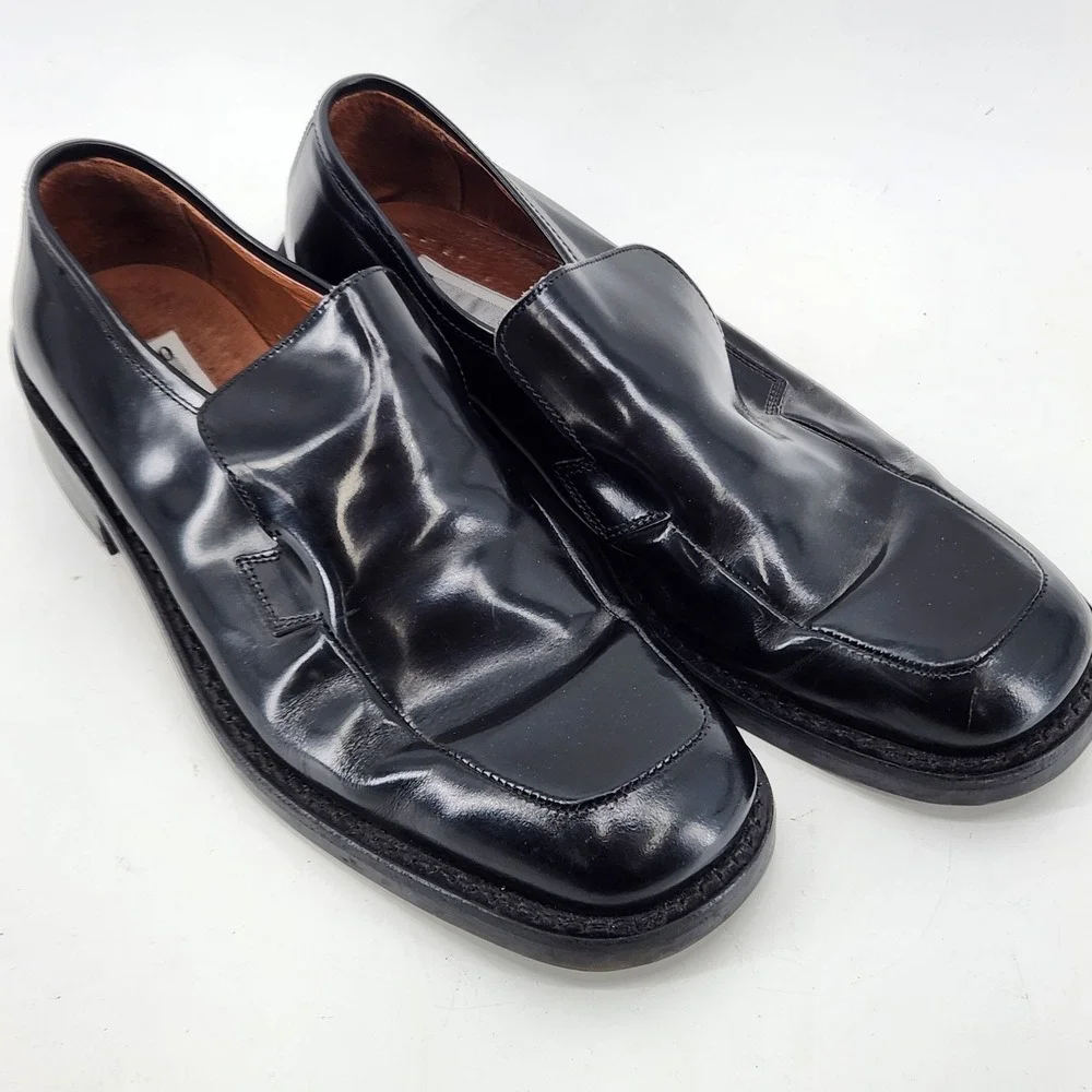 Senso Loafers Mens EU 43‎ US 10 Black Patent Leather Slip On Shoes Italy